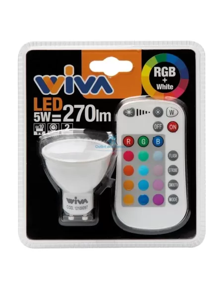 Wiva 12100097 Led spot gu10 satin 5w rgb+w